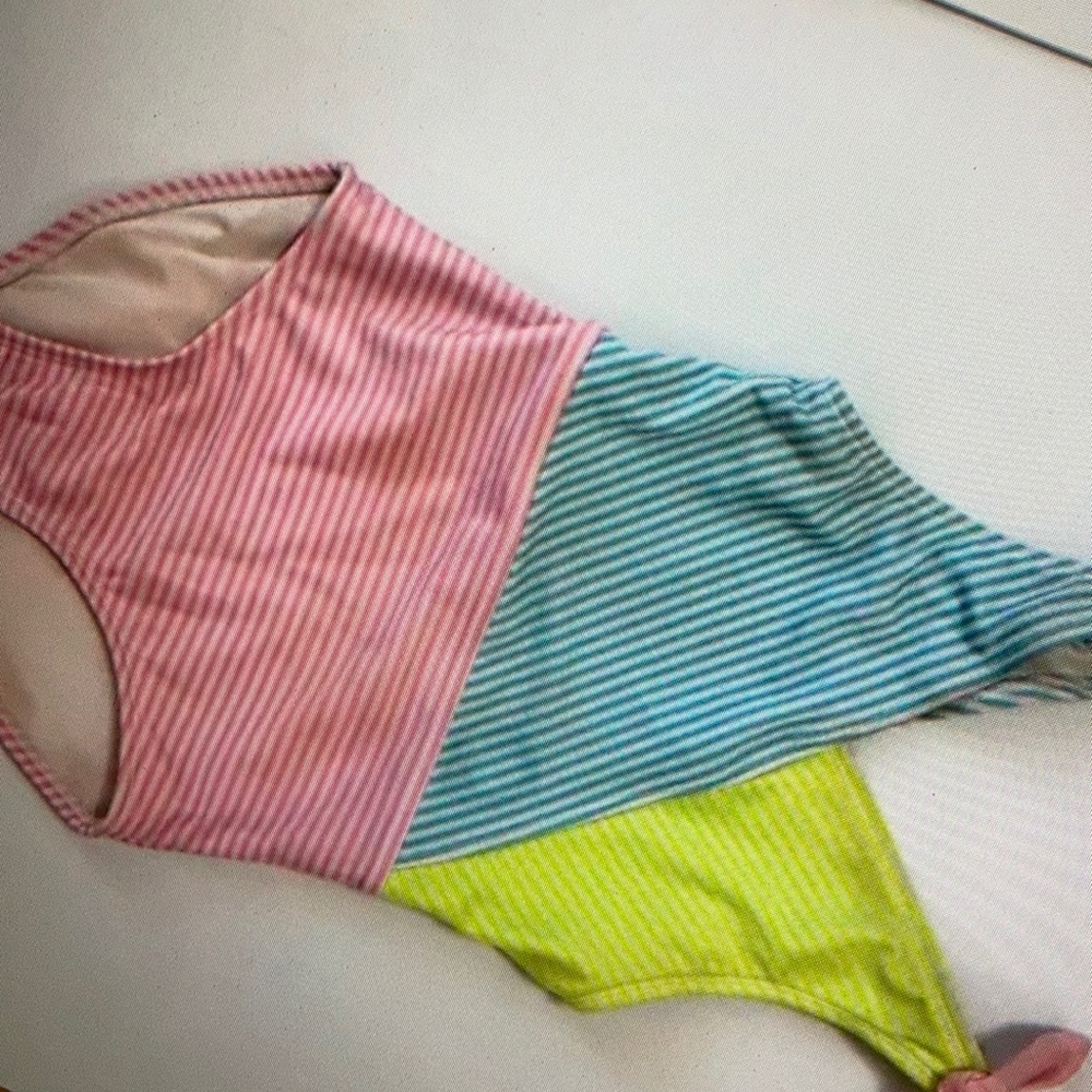 Striped pastels color block pattern design one piece